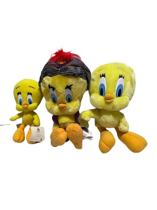 Ace Other - Looney Tunes Lot of 3 Tweety Bird Plush Stuffed Animal Toys Fortune Teller Vtg